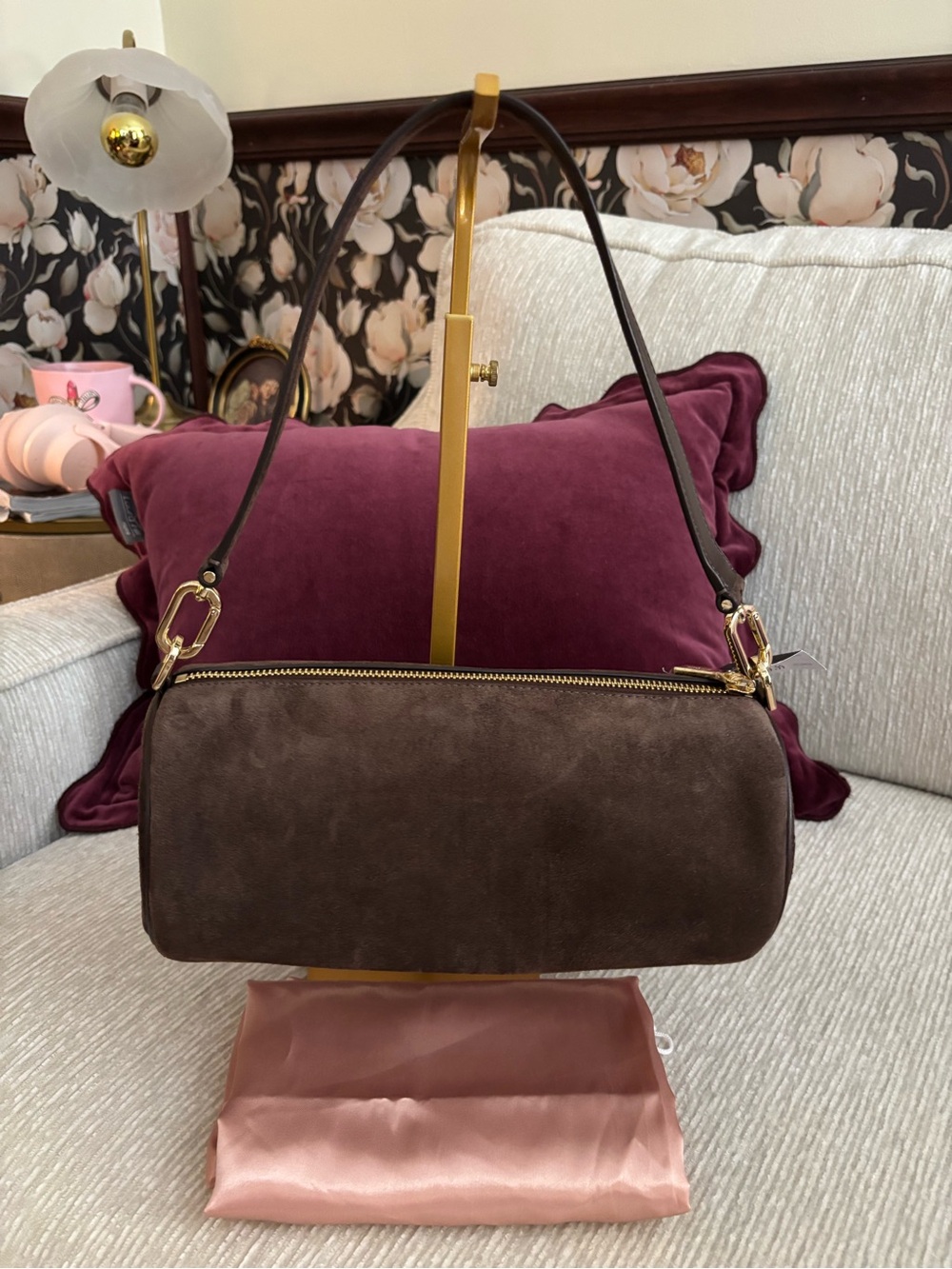 Kate Spade New York Roulette Medium Suede Shoulder Bag NWT - Picture 2 of 10